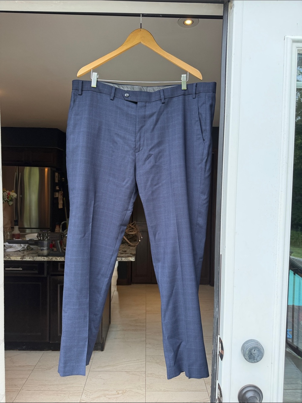 Michael Kors Men's Navy Plaid Dress Pants